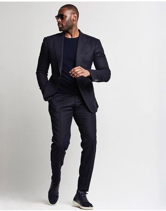 Мужские черные кожаные высокие кеды от Jil Sander