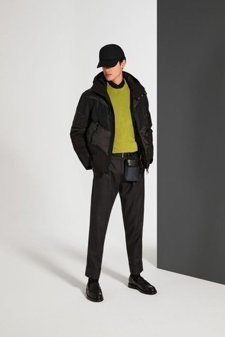 Мужская черная куртка-пуховик от Yves Salomon Homme