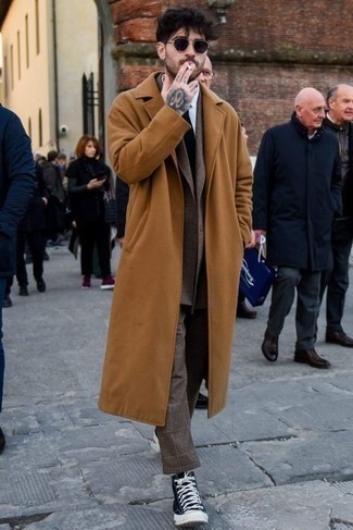 Мужской коричневый шерстяной пиджак в клетку от Gucci