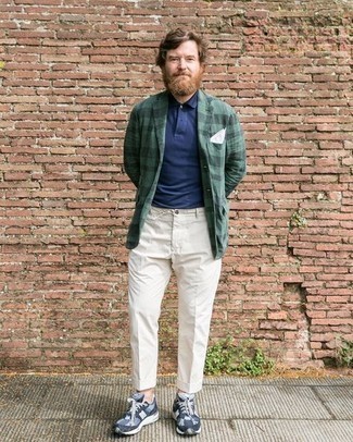 Мужской темно-зеленый пиджак в шотландскую клетку от Eleventy