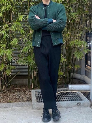 Как носить университетскую куртку с туфлями дерби