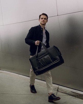 Как носить университетскую куртку с туфлями дерби