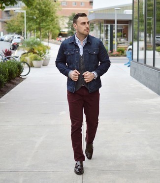 С чем носить жилет в вертикальную полоску