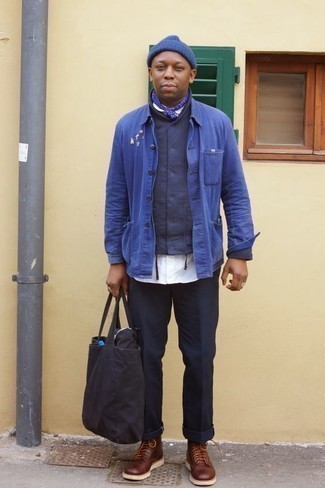 С чем носить фиолетовую бандану мужчине