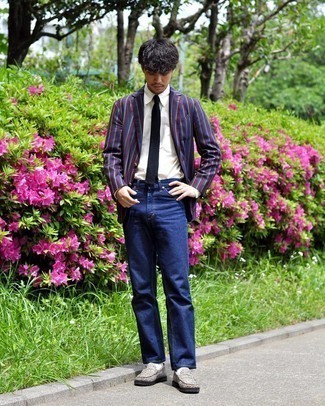 С чем носить фиолетовый пиджак мужчине