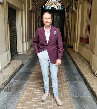 С чем носить фиолетовый пиджак мужчине
