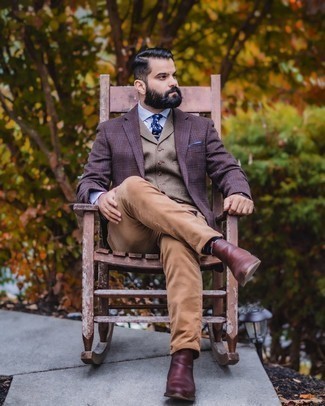 С чем носить фиолетовый пиджак мужчине