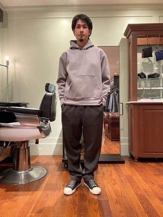 С чем носить фиолетовый худи мужчине