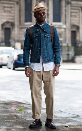 С чем носить фиолетовые кожаные туфли дерби