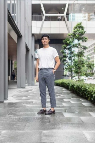 С чем носить фиолетовые лоферы с кисточками