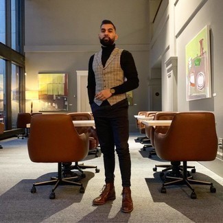 Как носить жилет с повседневными ботинками