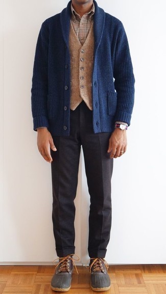 Как носить жилет с зимними ботинками