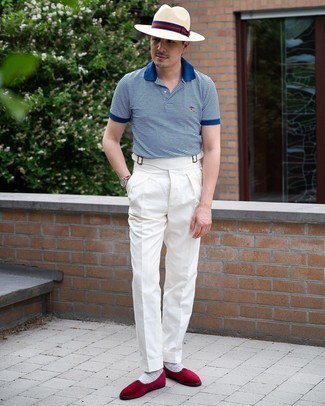 С чем носить бело-черную футболку-поло мужчине