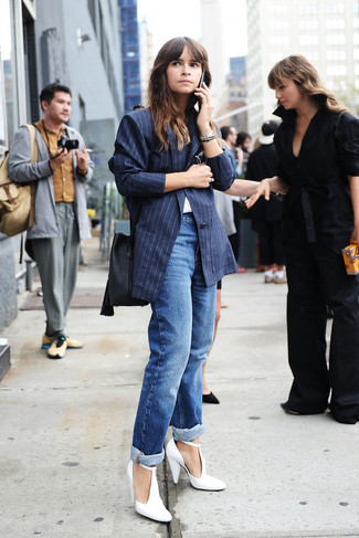 Какие пиджаки носить с бело-черными туфлями