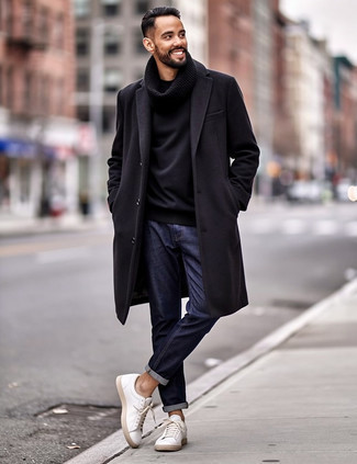 С чем носить бело-черные кеды мужчине