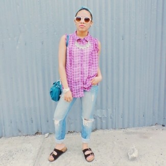 С чем носить бело-черные солнцезащитные очки женщине