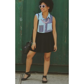 С чем носить бело-черные солнцезащитные очки женщине