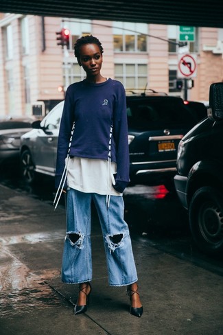 Какие туфли носить с бело-черной майкой