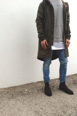 Какие свитшоты носить с бело-черной майкой мужчине