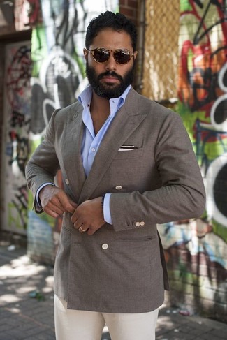 С чем носить бело-красный хлопковый нагрудный платок