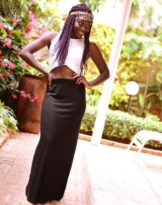 С чем носить бело-красный укороченный топ