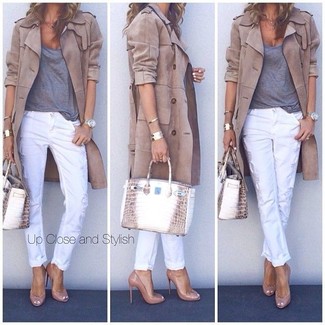 С чем носить бело-красные узкие брюки