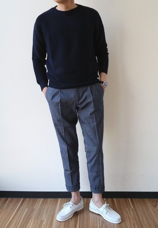 С чем носить белые топсайдеры