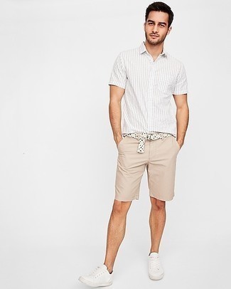 С чем носить белый ремень из плотной ткани мужчине