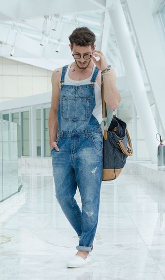 С чем носить белые эспадрильи из плотной ткани мужчине