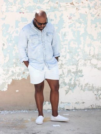 С чем носить белые слипоны из плотной ткани мужчине