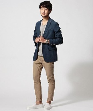 С чем носить белые слипоны из плотной ткани мужчине