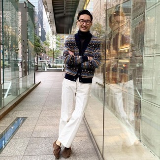 Какие кардиганы носить с белыми брюками карго