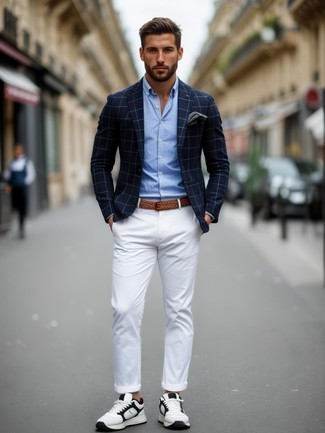 Какие пиджаки носить с белыми брюками чинос