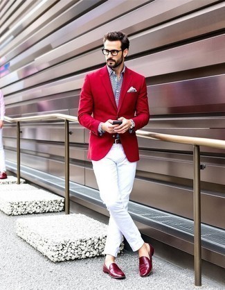 Какие пиджаки носить с белыми брюками чинос