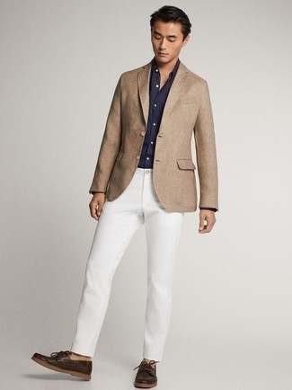 Какие топсайдеры носить с белыми брюками чинос