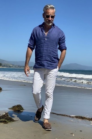 Какие топсайдеры носить с белыми брюками чинос