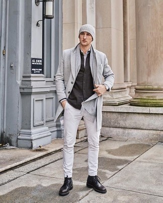 Какие ботинки броги носить с белыми брюками чинос