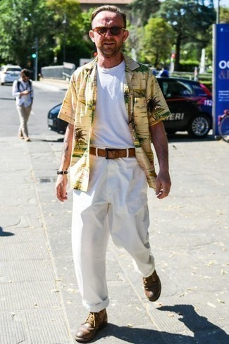 Какие повседневные ботинки носить с белыми брюками чинос