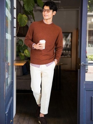 Какие ботинки дезерты носить с белыми брюками чинос