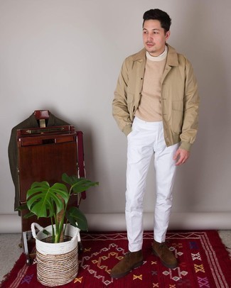 Какие ботинки дезерты носить с белыми брюками чинос