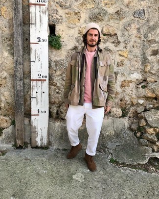 Какие ботинки дезерты носить с белыми брюками чинос