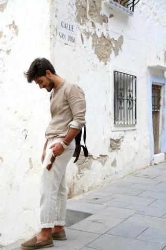 Какие эспадрильи носить с белыми брюками чинос