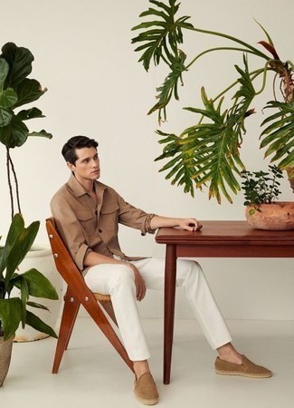 Какие эспадрильи носить с белыми брюками чинос