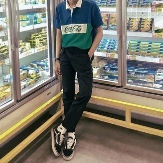 Какие футболки-поло носить с белыми брюками чинос