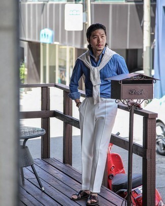 Какие сандалии носить с белыми брюками чинос