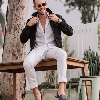 Какие сандалии носить с белыми брюками чинос