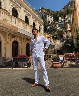 Какие сандалии носить с белыми брюками чинос