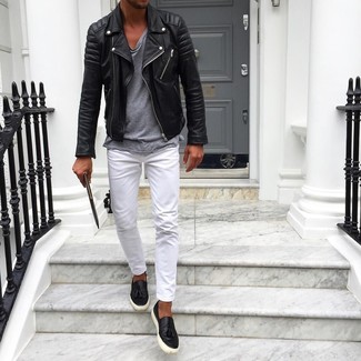 Какие слипоны носить с белыми брюками чинос