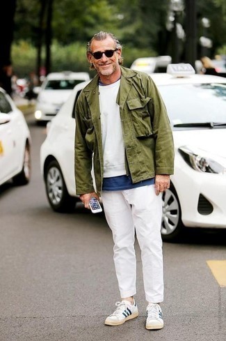 Какие свитшоты носить с белыми брюками чинос