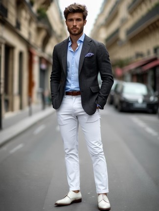 С чем носить белые туфли дерби